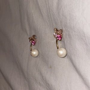 Pink and pearl kate spade earrings